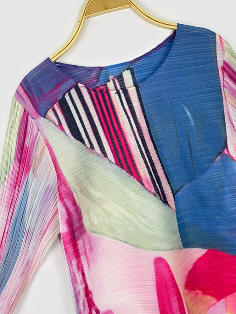 Abstract Pleated Dress