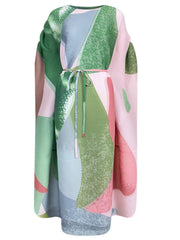 Abstract Pleated Kaftan