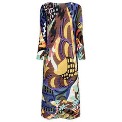 Abstract Plisse High Waist Dress