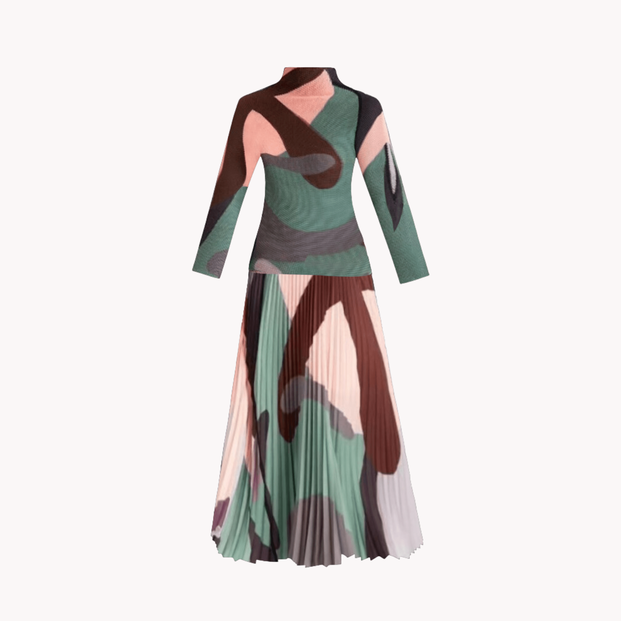 Abstract Swirls Pleated Set - @jariatudanita