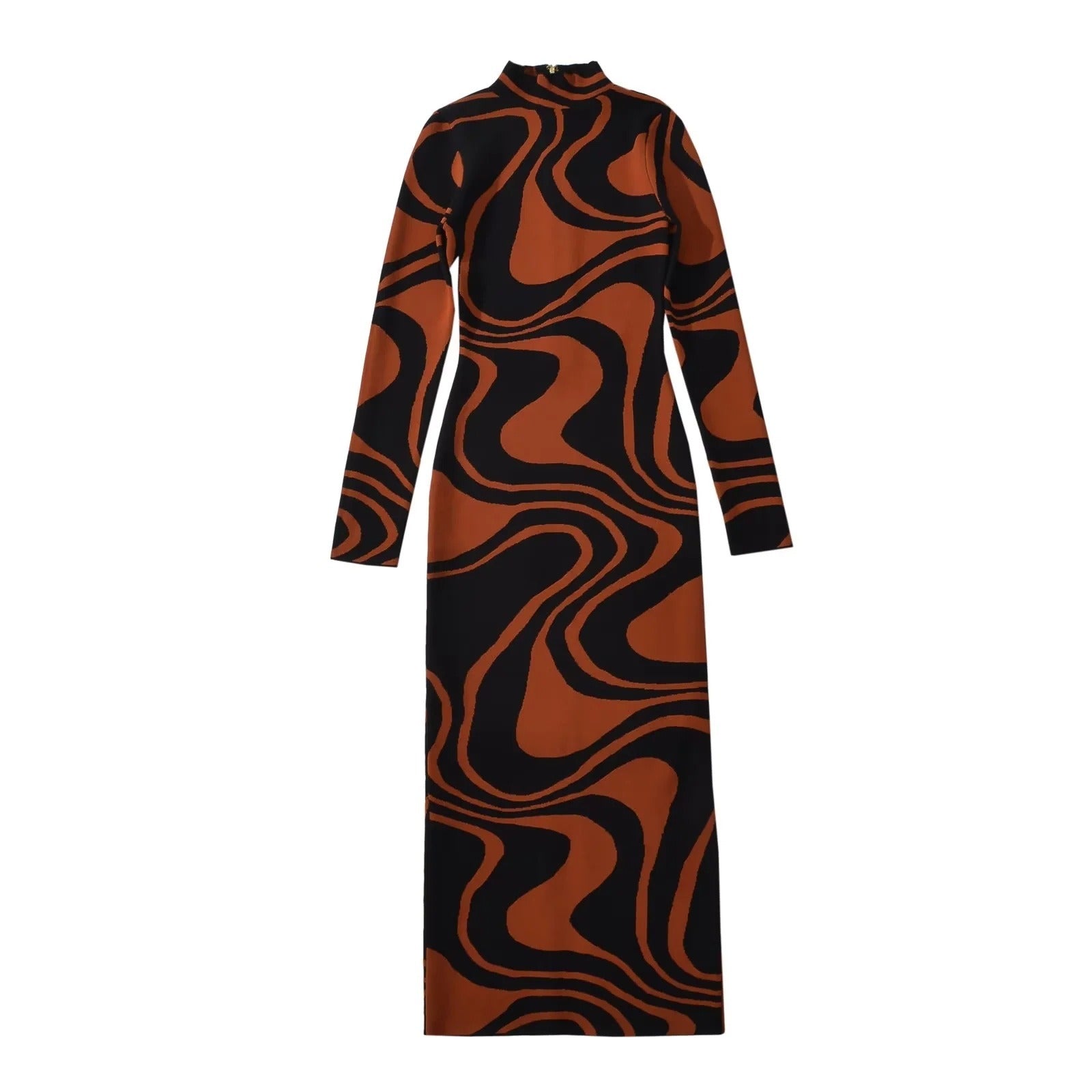 Abstract Wave Knit Dress