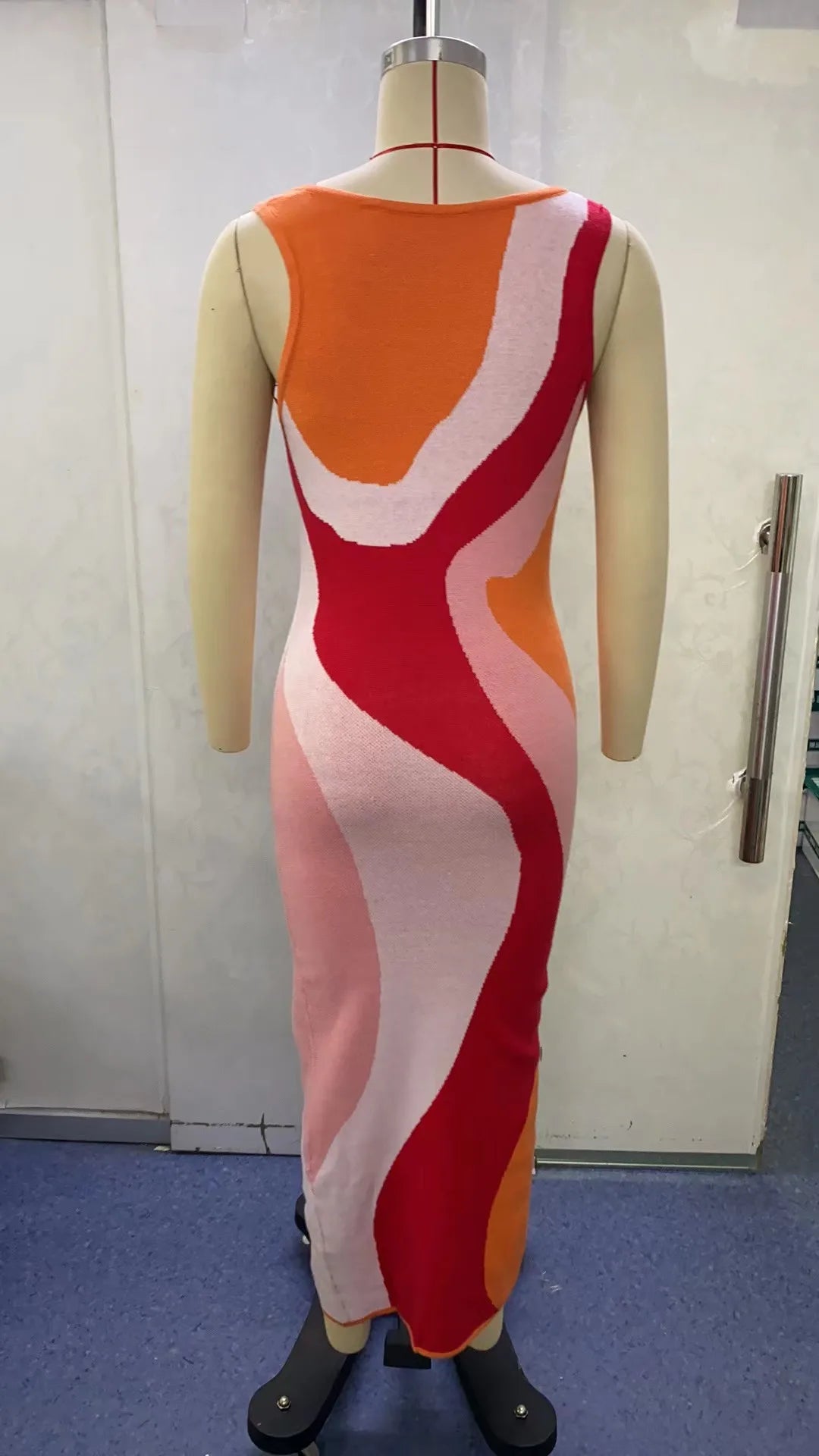 Abstract Wave Knit Dress