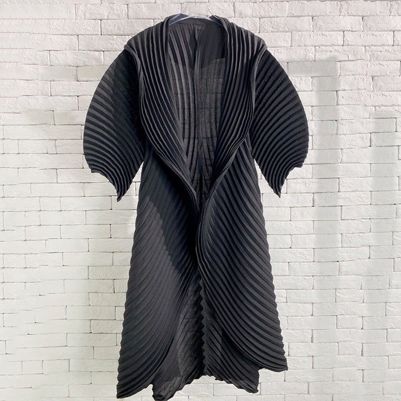 Accordion Pleated Long Coat - @samara.curtiss