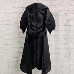 Accordion Pleated Long Coat