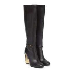 Ankle Strap Spliced Sleeve Boots