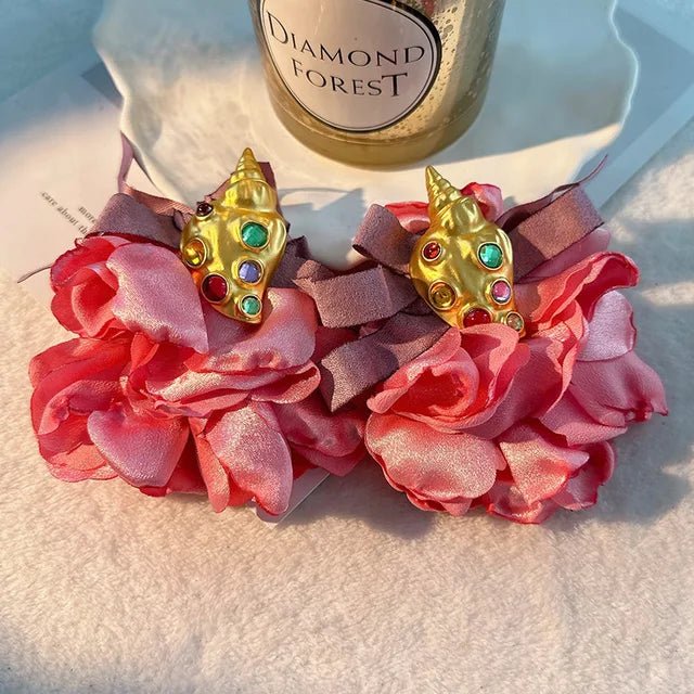 Assorted Large Petal Dangling Earrings