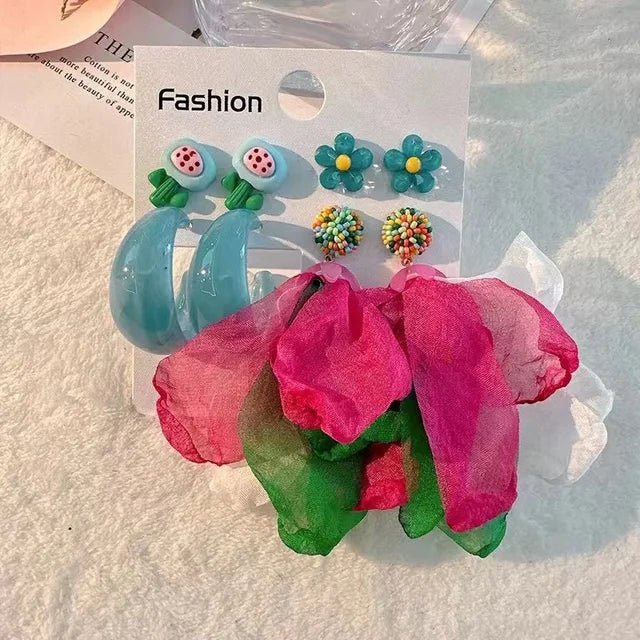 Assorted Large Petal Dangling Earrings