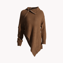 Asymmetric Knitted Loose Sweater