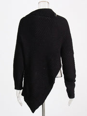 Asymmetric Knitted Loose Sweater