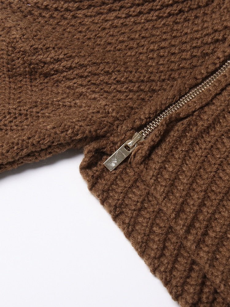 Asymmetric Knitted Loose Sweater