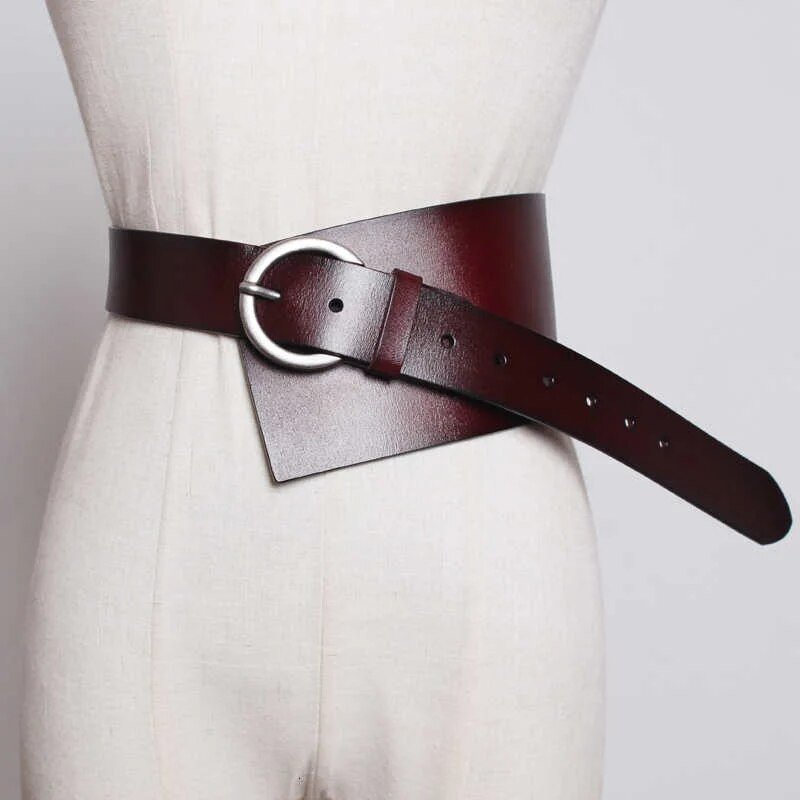 Pre Order:  Asymmetrical Wide Leather Belt