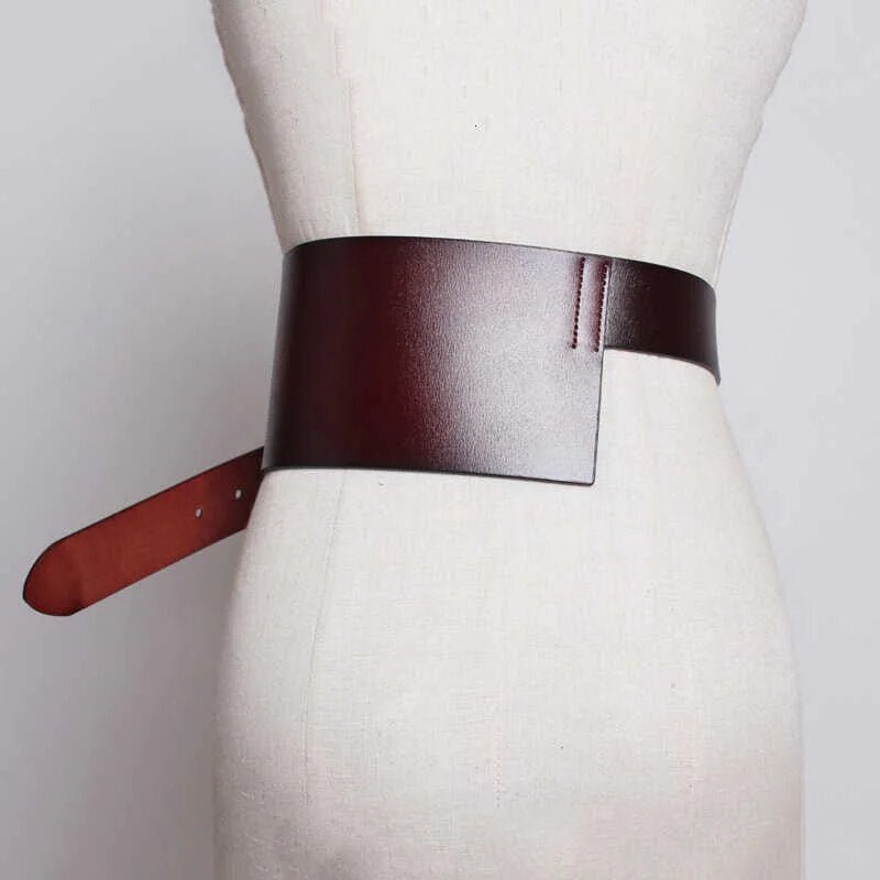 Pre Order:  Asymmetrical Wide Leather Belt
