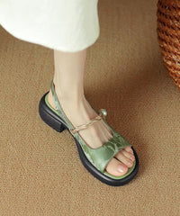 Comfy Black Buckle Strap Splicing Chunky Sandals Peep Toe