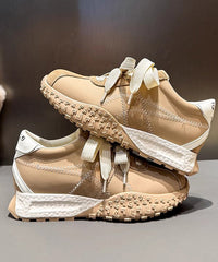 Casual Comfy Navy Lace Up Splicing Platform Shoes