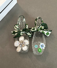 Fashion Red Hollow Out Flower Square Toe Flats Shoes