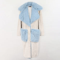 Pre Order:  Baby Blue Collar Faux Fur Jacket