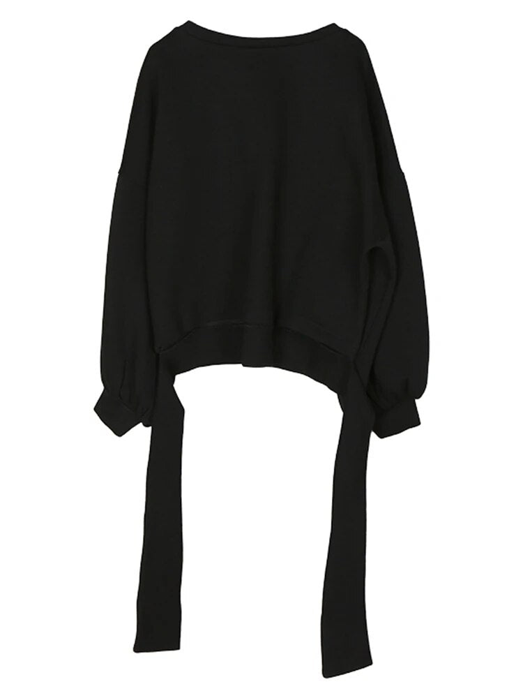 Pre Order:  Back Bowknot Round Collar Sweatshirt