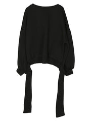 Pre Order:  Back Bowknot Round Collar Sweatshirt