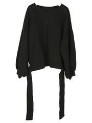 Pre Order:  Back Bowknot Round Collar Sweatshirt