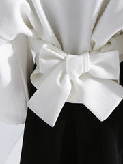 Pre Order:  Back Bowknot Round Collar Sweatshirt