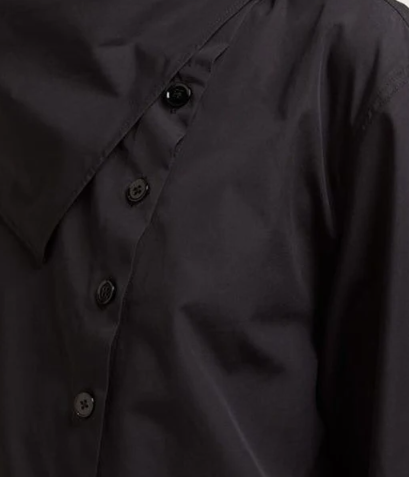 Irregular Collar Cotton Shirt