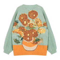 Van Gogh Art Knit Cardigan