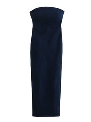Pre Order:  Backless Strapless Denim Dress