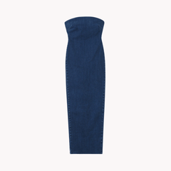 Pre Order:  Backless Strapless Denim Dress
