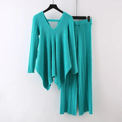 Pre Order:  Backless Sweater + Wide Leg Knit Set