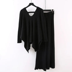 Pre Order:  Backless Sweater + Wide Leg Knit Set