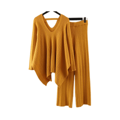 Pre Order:  Backless Sweater + Wide Leg Knit Set