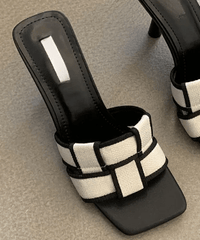 Pre Order:  Basketweave Open Toe High Sandals