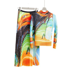 Pre Order:  Beachfront Print Top + Skirt Set