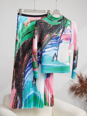 Pre Order:  Beachfront Print Top + Skirt Set