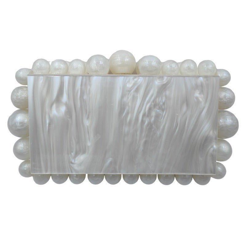 Pre Order:  Beaded Acrylic Hard Clutch Bag