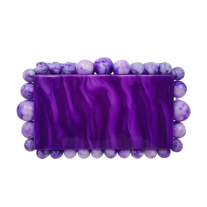 Pre Order:  Beaded Acrylic Hard Clutch Bag