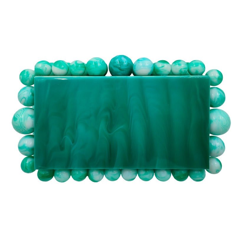 Pre Order:  Beaded Acrylic Hard Clutch Bag