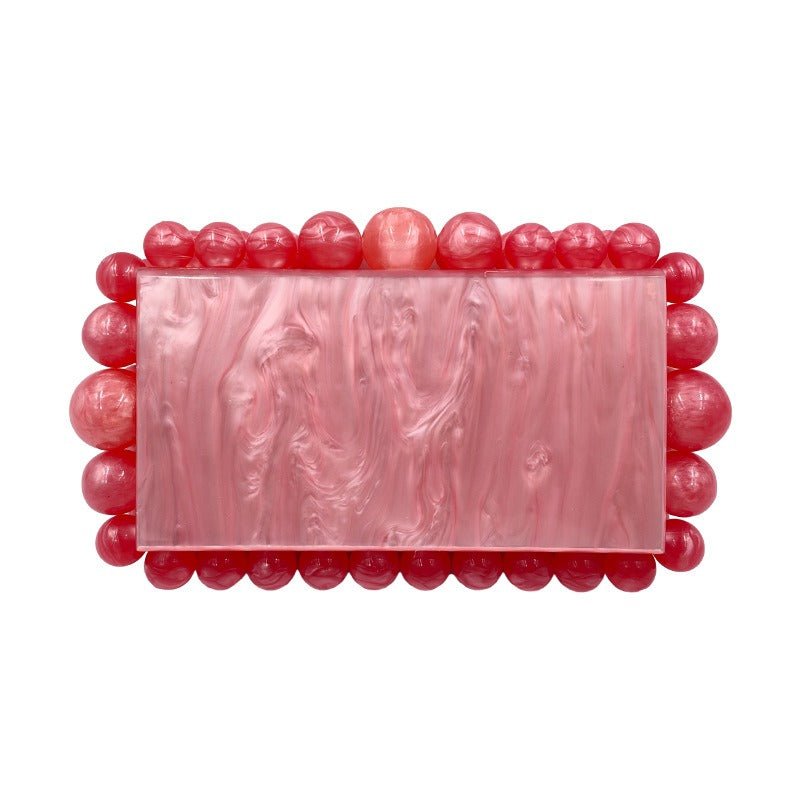 Pre Order:  Beaded Acrylic Hard Clutch Bag