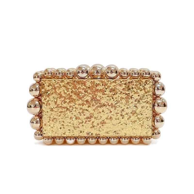 Pre Order:  Beaded Acrylic Hard Clutch Bag