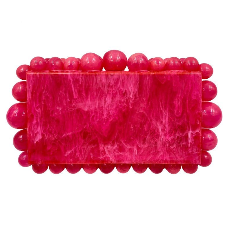 Pre Order:  Beaded Acrylic Hard Clutch Bag