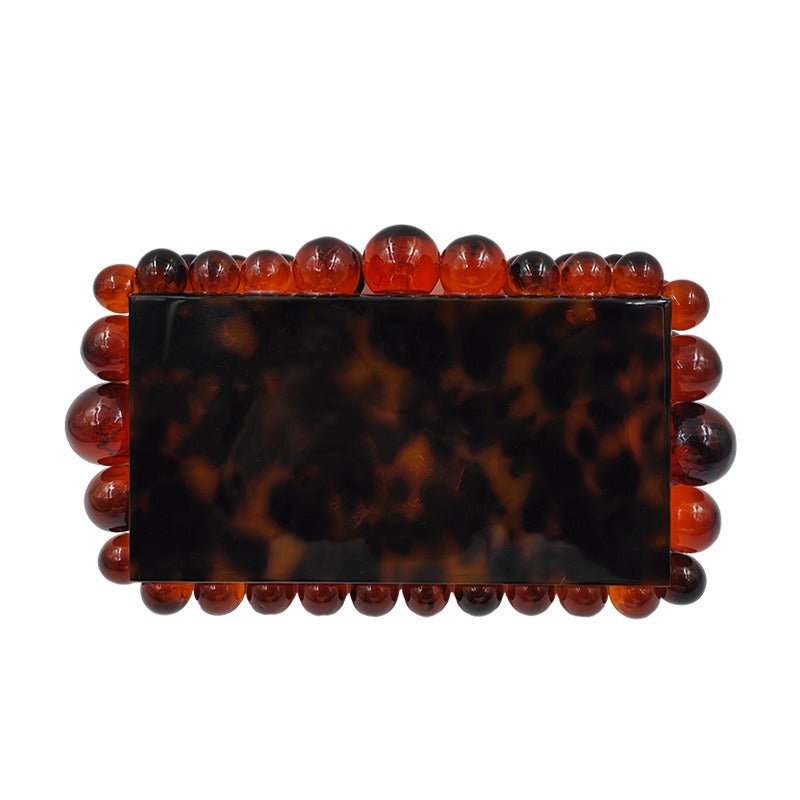 Pre Order:  Beaded Acrylic Hard Clutch Bag