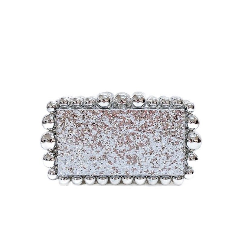 Pre Order:  Beaded Acrylic Hard Clutch Bag