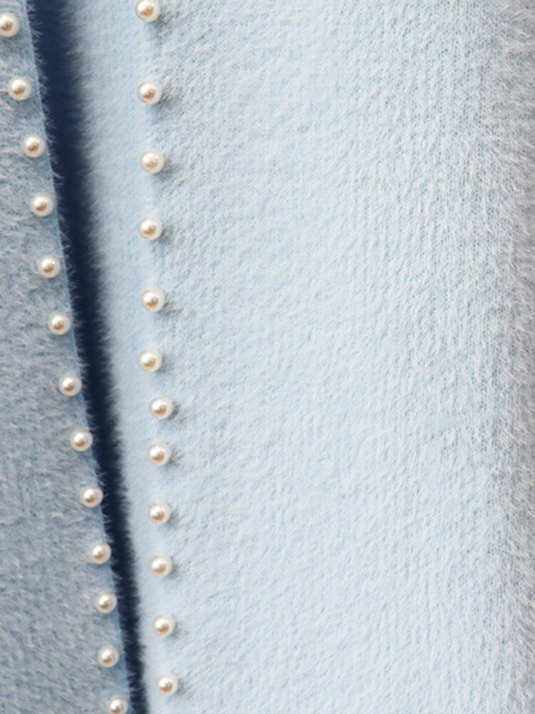 Pre Order:  Beaded Faux Mink Knit Cardigan