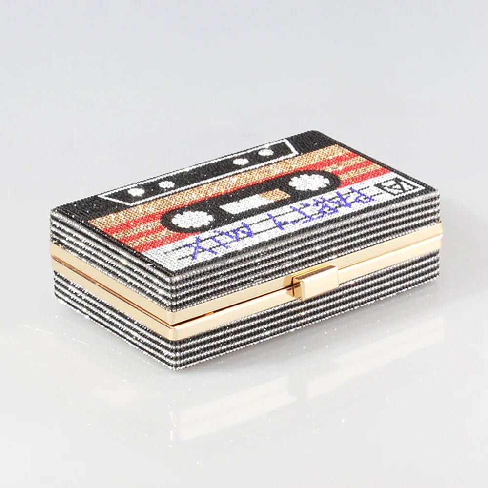 Pre Order:  Bejeweled Cassette Tape Evening Bag