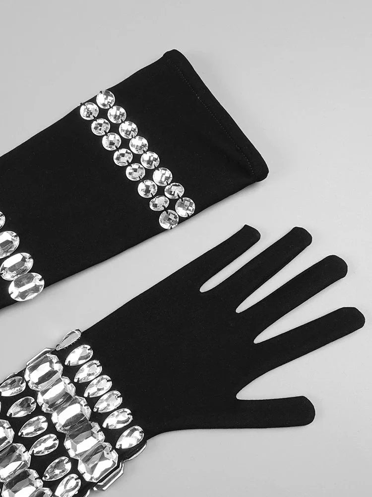 Pre Order:  Bejeweled Gloves Sleeveless Mini Dress