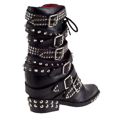 Pre Order:  Belt Buckle Studded Ankle Boots