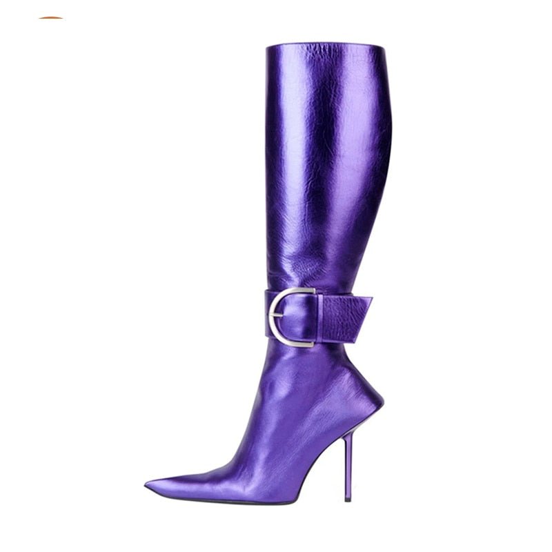 Pre Order:  Belted Pointed Toe Leather Boots