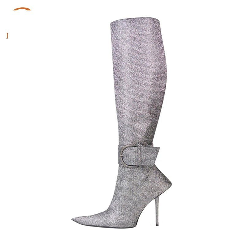 Pre Order:  Belted Pointed Toe Leather Boots