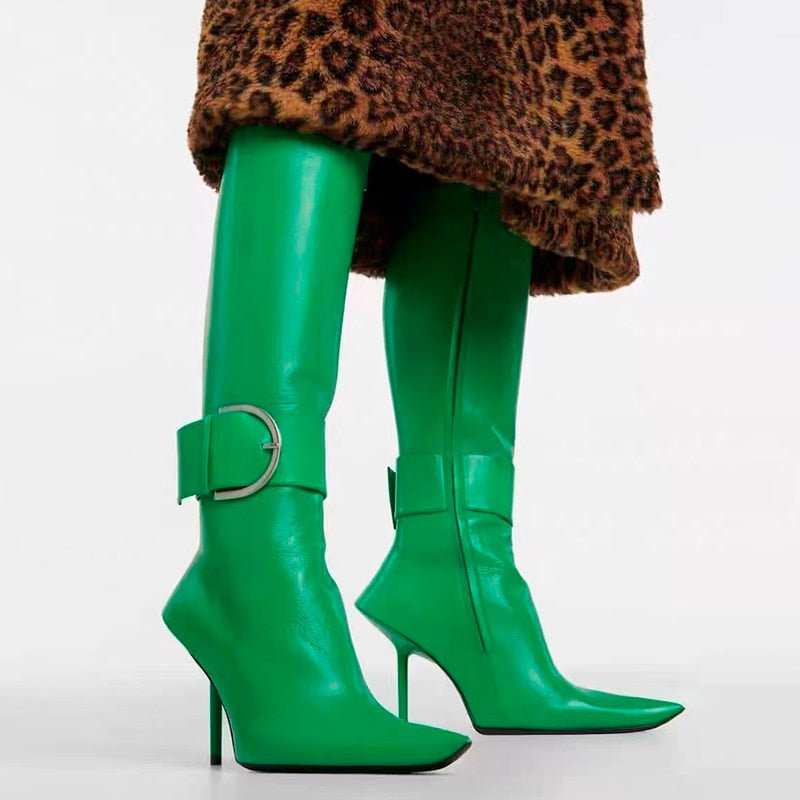 Pre Order:  Belted Pointed Toe Leather Boots