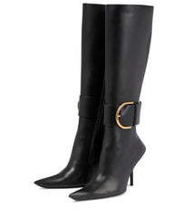 Pre Order:  Belted Pointed Toe Leather Boots